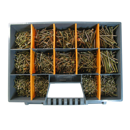 1 x Set 1700 Vite Per Legno E Truciolato Testa Forata Pozy Bicromato Punta