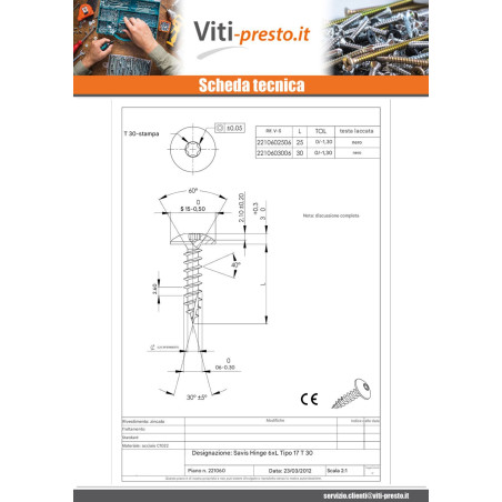 1 x Viti per legno TEKOR Vite Bandella 6X25 Filettata Su 25 T30 Acciaio Zincato Nero cut Chiodo Anti-Spacco 17