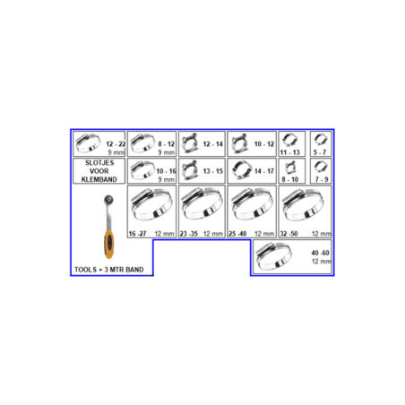 1 x Set 345 Fascetta Da Stringere Acciaio Zincato W1
