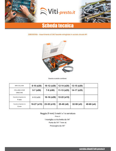 1 x Set 345 Fascetta Da Stringere Acciaio...