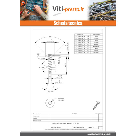 1 x Vite Bandella 5X40 Discussione completa T20 Acciaio Nichel