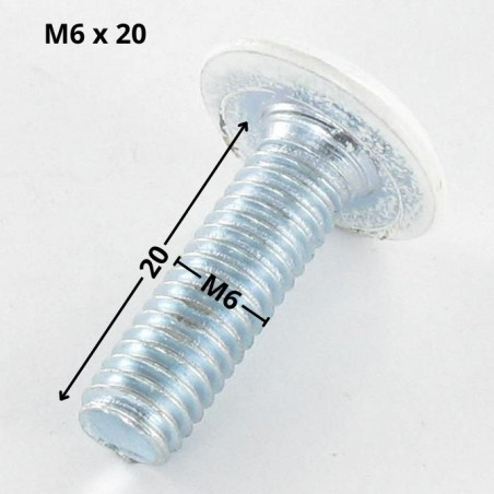1 x Vite Per Metalli Piatta Chiave Esagonale Da 4 M6X20 Zincate Testa Ral9010 Bianco Puro