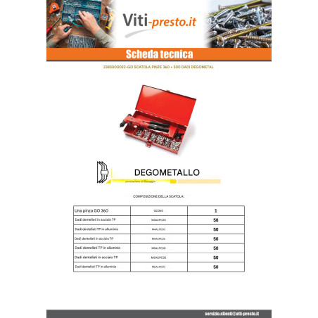 1 x Set Pinze GO360 + 300 Dadi Rivettabili