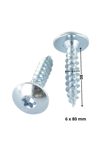 1 x Vite Bandella 6X80 Filettatura Parziale T30...