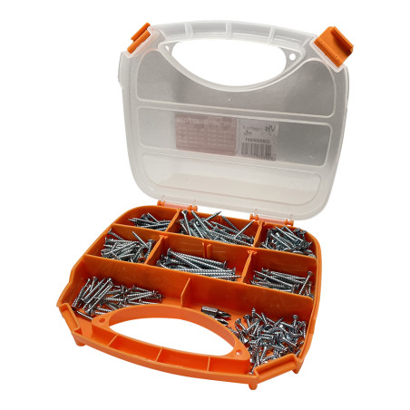 1 x Set 280 Vite Per Legno E Truciolato Testa Forata Pozy Zincate Punta