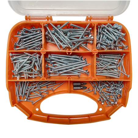1 x Set 280 Vite Per Legno E Truciolato Testa Forata Pozy Zincate Punta
