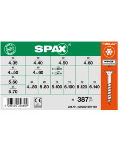 Set 364 Viti Per Legno Testa Forata T-STAR WIROX + 3 Punta
