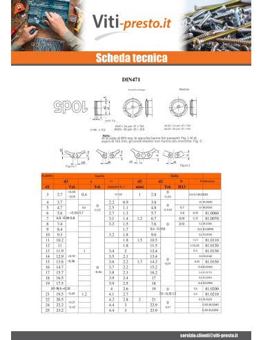1 x Seeger Esterno Acciaio Grezzo Su Albero...