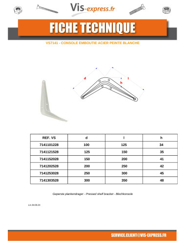 1 x Staffe Scaffale Acciaio Grezzo Bianco...