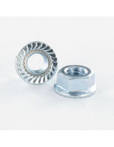 1 x Dado Flangia Dentellato M14 Zincate