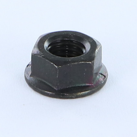 1 x Dado Flangia Dentellato M10 Acciaio Zincato Nero