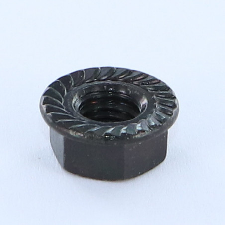 1 x Dado Flangia Dentellato M4 Acciaio Zincato Nero