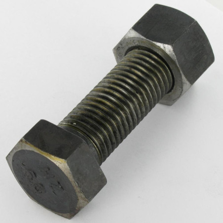 1 x Bullone (Venduto Con Dado) Testa Esagonale M24X80 Acciaio Grezzo