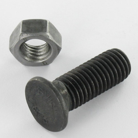1 x Bullone A Testa Fresata Testa Forata M10X30 2 speroni Classe 8.8 Acciaio Grezzo