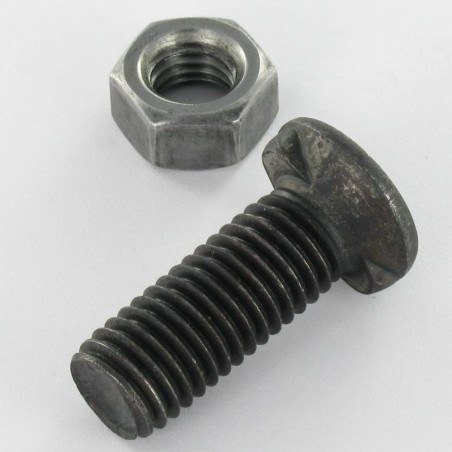 1 x Bullone A Testa Fresata Testa Forata M10X30 2 speroni Classe 8.8 Acciaio Grezzo