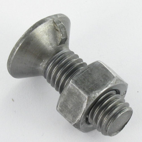 1 x Bullone A Testa Fresata Testa Forata M12X40 1 Segale cornuta Classe 8.8 Acciaio Grezzo