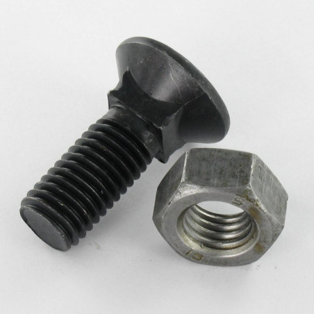 1 x Bullone A Testa Fresata Testa Forata Colletto Quadrato M10X40 Classe 8.8 Acciaio Grezzo