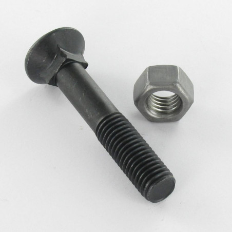 1 x Bullone A Testa Fresata Testa Forata Colletto Quadrato M12X35 Classe 12.9 Acciaio Grezzo