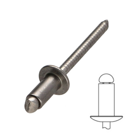 Rivetto Cieco Testa tonda standard Tutto Acciaio Inox A2