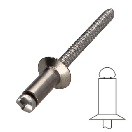 Rivetto Cieco Testa Forata Tutto Acciaio Inox A2