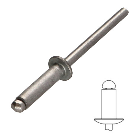 Rivetto Cieco Testa Piatta Tutto Acciaio Inox A2 DOC 3702